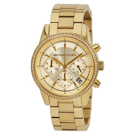 michael kors gold ladies watches|michael kors chronograph ladies watch.